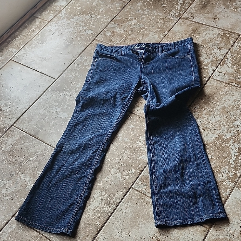 Women's Dark Indigo Flare Jeans - Classic Wide Leg Inseam 29 Freedom